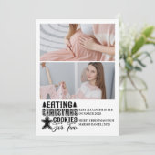 2 Photo Christmas Cookies for 2 Pregnancy Feestdagenkaart (Staand voorkant)