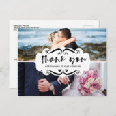 2 Photo Collage Carte de remerciements Mariage élé (Devant / Derrière)