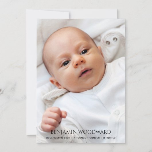 2 Photo Faire-part de naissance bébé (Devant)