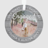 2 Photo Fiançailles First Christmas Faux Grey Wood (dos)