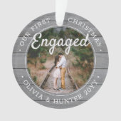 2 Photo Fiançailles First Christmas Faux Grey Wood (devant)