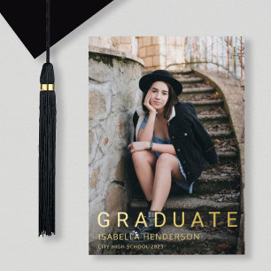 2 Photo Gold Foil Faire-part de graduation