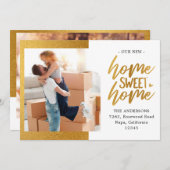 2 Photo Gold Foil Sweet Home Moving Faire-part (Devant / Derrière)