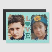 2 photo Love green peach carte magnétique (Devant / Derrière)