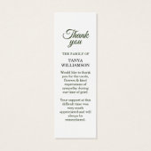 2 Photo Merci funéraire Signet (Dos)