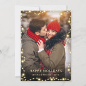 2 PHOTO Merry Kerstmis Gold Sparkle Greep Feestdagenkaart (Voorkant)