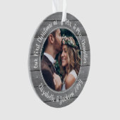 2 Photo Mr & Mrs 1st Christmas Grey Faux Wood (devant)