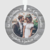 2 Photo Mr & Mrs 1st Christmas Grey Faux Wood (dos)