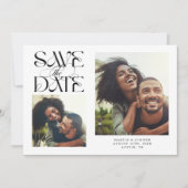 2 Photo Mystical Modern Typography White Save The Date (Voorkant)