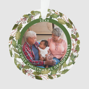 2-Photo Notre 1er Noël en Grandparents Wreath
