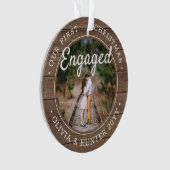 2 Photo Notre 1er Noël Engagé Rustique Faux Wood (devant)