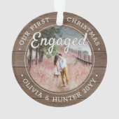 2 Photo Notre 1er Noël Engagé Rustique Faux Wood (dos)