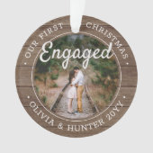 2 Photo Notre 1er Noël Engagé Rustique Faux Wood (devant)