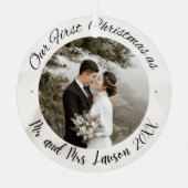 2 Photo Notre premier Noël Marié Faux Ornement (Recto)