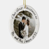 2 Photo Notre premier Noël Marié Faux Ornement (Droite)