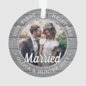 2 Photo Nouveaux mariés 1er Noël Marié Gris Faux B (dos)