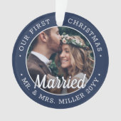 2 Photo Nouveaux mariés 1er Noël Marié Marine Bleu (devant)