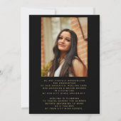 2 photo or noir CARTE DE BASE pour graduation vell (Dos)