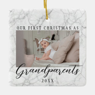 2 Photo Our First Christmas As Grandparents Cute Keramisch Ornament