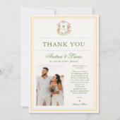 2 Photo Palm Tree Monogram Mariage Carte de remerc (Devant)