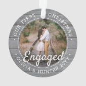 2 Photo Premier Noël Engagé Gris Faux Bois (dos)