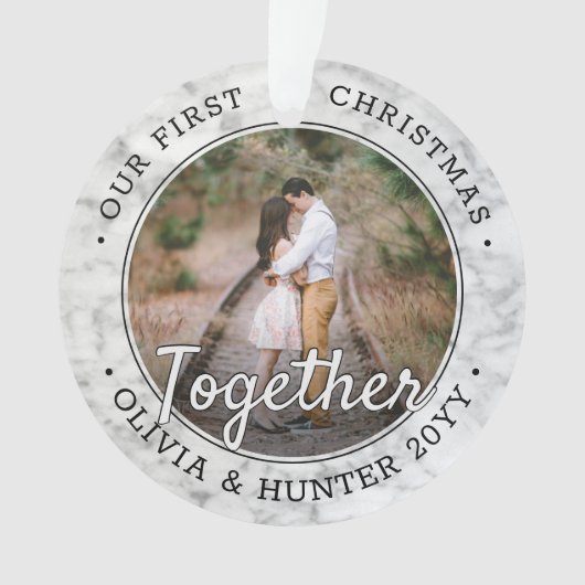 2 Photo Premier Noël Ensemble Faux Marbre Tour (devant)