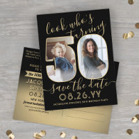 2 Photo Qui a 50 ans Invitation Anniversaire Save