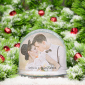 2 Photo Stylish Modern Christmas Holiday Sneeuwbol (Kerstmis)