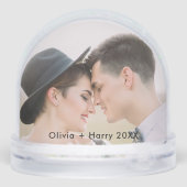 2 Photo Stylish Modern Christmas Holiday Sneeuwbol (Achterkant)