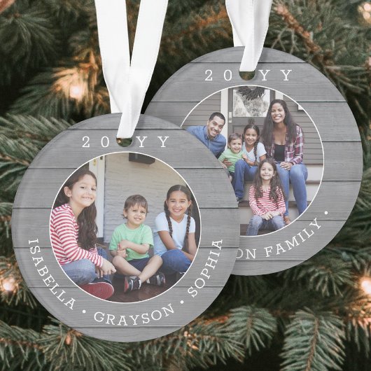 2 Photo Typographie simple Année Gris Faux Bois