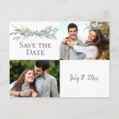 2 Photos Aquarelle Verdure Moderne Faire-Part de R (Devant)