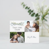 2 Photos Aquarelle Verdure Moderne Faire-Part de R (Debout devant)