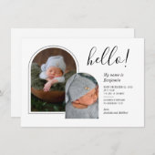 2 Photos Bébé Faire-part de naissance Lettré à la (Devant / Derrière)