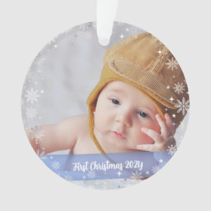 2 Photos Élégant Premier Noël Baby Snowflakes