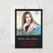 2 photos en noir vertical - 3x5 Faire-part graduée (Devant)