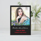 2 photos en noir vertical - 3x5 Faire-part graduée (Debout devant)