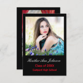 2 photos en noir vertical - 3x5 Faire-part graduée (Devant / Derrière)