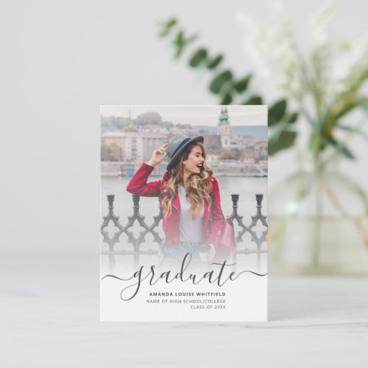 2 Photos Graduation Script 2025 Faire-part (Debout devant)