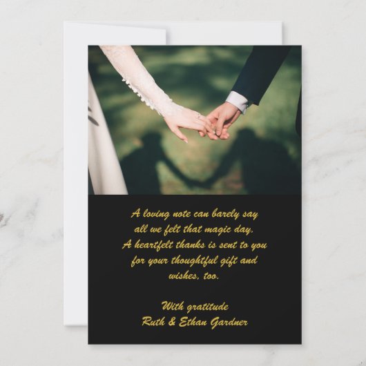 2 photos - les deux côtés Mariage Carte de remerci (Dos)