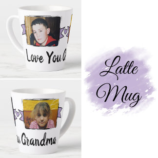 2 photos mug amour grand-mère latte violet