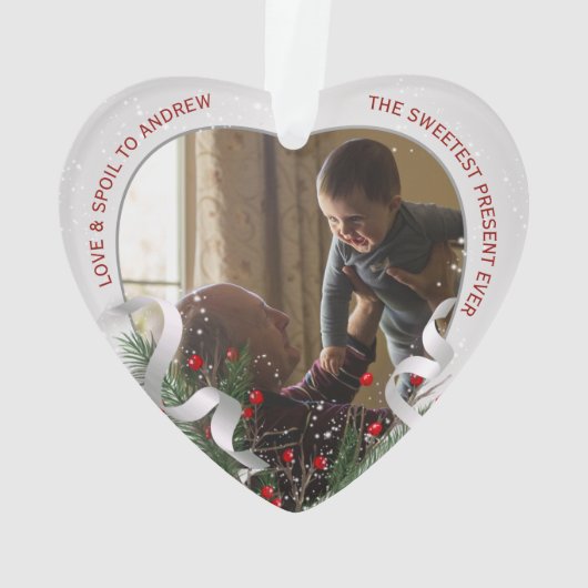 2 Photos New Grandpa New Baby Photo Silver Frame (dos)