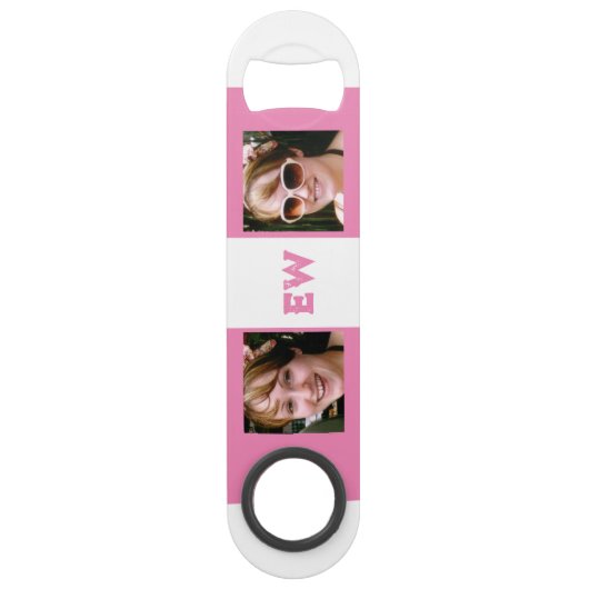 2 photos nom initiales blanc rose (Dos)