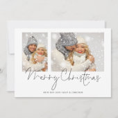 2 Photos Script Couple Joyeux Noël Carte (Devant)