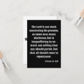 2 Pierre 3:9 KJV Bible Scripture Carte de voeux (Devant/Arrière en situation)