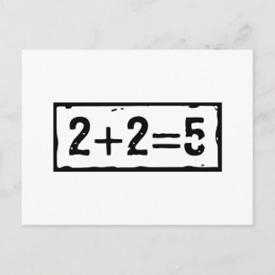 2 plus 2 is 5 briefkaart