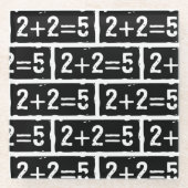 2 plus 2 is 5 glazen onderzetter (Voorkant)