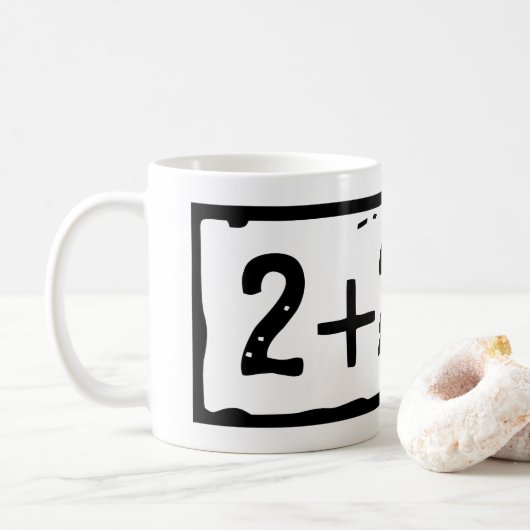 2 plus 2 is 5 koffiemok (Met donut)