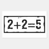 2 plus 2 is 5 rechthoekige sticker (Voorkant)
