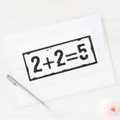 2 plus 2 is 5 rechthoekige sticker (Envelop)