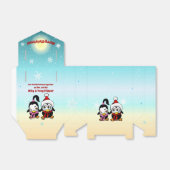 2 Polar Tortelduifjes vieren kerst Bedankdoosjes (Uitgevouwen)